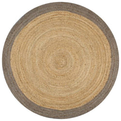 vidaXL Handmade Rug Jute with Grey Border 90cm Room Floor Protector Carpet