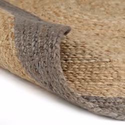 vidaXL Handmade Rug Jute with Grey Border 150cm Room Floor Protector Carpet - Additional view 3