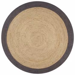 vidaXL Handmade Rug Jute with Dark Grey Border 90cm Floor Protector Carpet