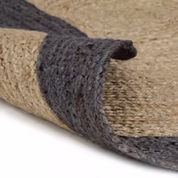 vidaXL Handmade Rug Jute with Dark Grey Border 120cm Floor Protector Carpet - Additional view 2
