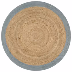 vidaXL Handmade Rug Jute with Olive Green Border 90cm Floor Protector Carpet