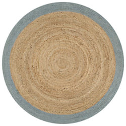 vidaXL Handmade Rug Jute with Olive Green Border 90cm Floor Protector Carpet