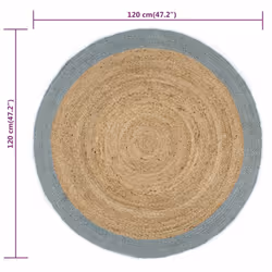 vidaXL Handmade Rug Jute with Olive Green Border 120cm Floor Protector Carpet - Additional view 5