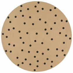 vidaXL Handmade Rug Jute with White Print Floor Carpet Area Rug Floor Mat - black polka dot, 90 cm