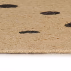 vidaXL Handmade Rug Jute with White Print Floor Carpet Area Rug Floor Mat - black polka dot, 150 cm - Additional view 2