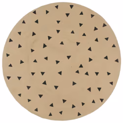 vidaXL Handmade Rug Jute with White Print Floor Carpet Area Rug Floor Mat - black triangle print, 90 cm