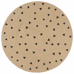 vidaXL Handmade Rug Jute with White Print Floor Carpet Area Rug Floor Mat - black triangle print, 120 cm