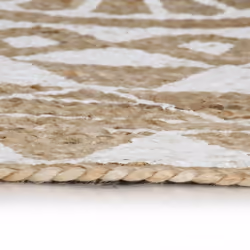 vidaXL Handmade Rug Jute with White Print 90cm Room Floor Protector Carpet - Additional view 5