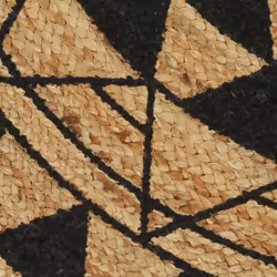 vidaXL Handmade Rug Jute with Black Print 150cm Room Floor Protector Carpet - Additional view 2