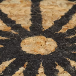 vidaXL Handmade Rug Jute with Black Print 150cm Room Floor Protector Carpet - Additional view 3