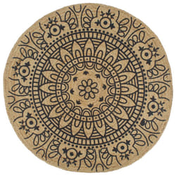vidaXL Handmade Rug Jute with White Print Floor Carpet Area Rug Floor Mat - dark blue pattern, 150 cm