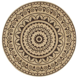 vidaXL Handmade Rug Jute with White Print Floor Carpet Area Rug Floor Mat - dark brown pattern, 120 cm