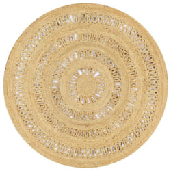 vidaXL Handmade Rug Braided Jute 120cm Home Area Floor Protective Carpet Mat