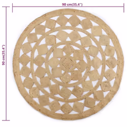 vidaXL Handmade Rug Braided Jute 90cm Home Room Floor Protector Carpet Mat - Additional view 5