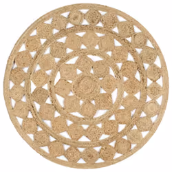 vidaXL Handmade Rug Braided Jute 120cm Home Area Floor Protective Carpet Mat