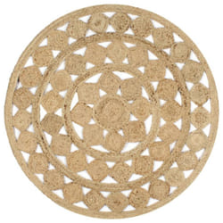 vidaXL Handmade Rug Braided Jute 120cm Home Area Floor Protective Carpet Mat