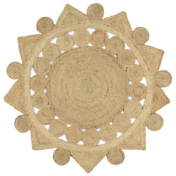 vidaXL Handmade Rug Braided Jute 120cm Home Area Floor Protective Carpet Mat