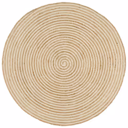vidaXL Handmade Rug Jute with Spiral Design White 120cm Home Floor Carpet Mat