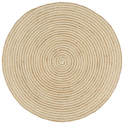 vidaXL Handmade Rug Jute with Spiral Design White 120cm Home Floor Carpet Mat