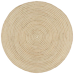 vidaXL Handmade Rug Jute with Spiral Design White 150cm Home Floor Carpet Mat