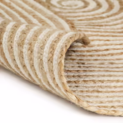 vidaXL Handmade Rug Jute with Spiral Design White 150cm Home Floor Carpet Mat