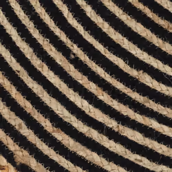 vidaXL Handmade Rug Jute with Spiral Design Black 90cm Home Floor Carpet Mat