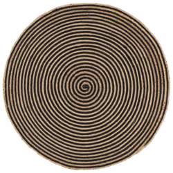 vidaXL Handmade Rug Jute with Spiral Design Living Room Floor Carpet Floor Mat - 120 cm