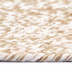 vidaXL Handmade Rug Jute White and Natural 90cm Room Flooring Area Carpet Mat