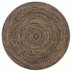 vidaXL Handmade Rug Jute Black and Natural 90cm Room Flooring Area Carpet Mat