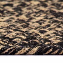 vidaXL Handmade Rug Jute Black and Natural 90cm Room Flooring Area Carpet Mat