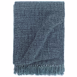 vidaXL Throw Cotton Warm Bed Sofa Armrest Couch Blanket Multi Sizes&Colours - indigo blue, 160 x 210 cm