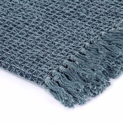 vidaXL Throw Cotton Warm Bed Sofa Armrest Couch Blanket Multi Sizes&Colours - indigo blue, 160 x 210 cm