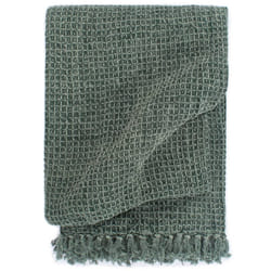 vidaXL Throw Cotton Warm Bed Sofa Armrest Couch Blanket Multi Sizes&Colours - dark green, 160 x 210 cm