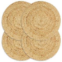 vidaXL 4x Placemats Soft Plain Natural Round Jute Table Placemat Table Runner