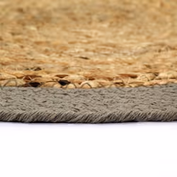 vidaXL Placemats Soft Handmade Table Placement Table Runner Decor Plain Round - grey, 6 pcs/Jute and cotton