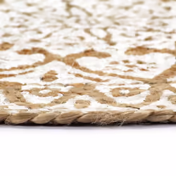 vidaXL 4x Placemats Handmade White Round Jute Table Placement Table Runner