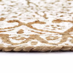 vidaXL 6x Placemats Handmade White Round Jute Table Placement Table Runner - Additional view 3