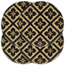 vidaXL Placemats Soft Handmade Table Placement Table Runner Decor Plain Round - black, 4 pcs/Jute
