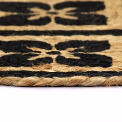 vidaXL Placemats Soft Handmade Table Placement Table Runner Decor Plain Round - black, 4 pcs/Jute