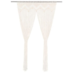 vidaXL Macrame Curtain 140x240cm Cotton Window Drape Translucent Blind Shade
