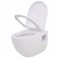 vidaXL Wall-Hung Toilet with Concealed Cistern Ceramic White Bathroom Fixture