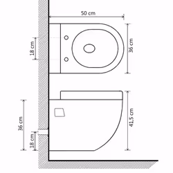 vidaXL Wall-Hung Toilet with Concealed Cistern Ceramic White Bathroom Fixture