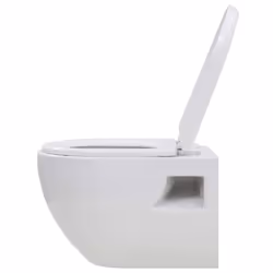 vidaXL Wall-Hung Toilet with Concealed Cistern Ceramic White Bathroom Fixture - Additional view 4