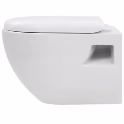 vidaXL Wall-Hung Toilet with Concealed Cistern Ceramic White Bathroom Fixture - Additional view 6