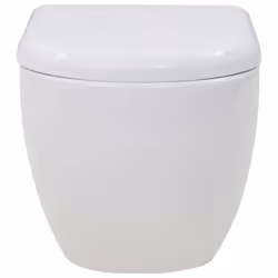 vidaXL Wall-Hung Toilet with Concealed Cistern Ceramic White Bathroom Fixture - Additional view 7