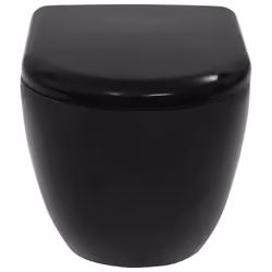 vidaXL Wall-Hung Toilet with Concealed Cistern Ceramic Black Bathroom Fixture - Additional view 6