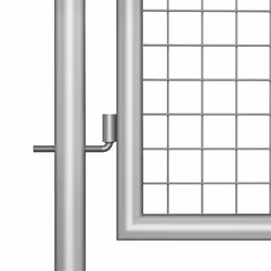 vidaXL Garden Gate Galvanised Steel Silver Fence Door Mesh Entrance Gates