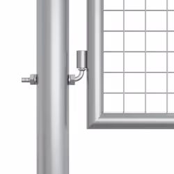 vidaXL Garden Gate Galvanised Steel 415x175cm Silver Fence Door Patio Gate - Additional view 4