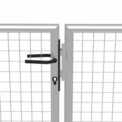 vidaXL Garden Gate Galvanised Steel 415x200cm Silver Fence Door Patio Gate