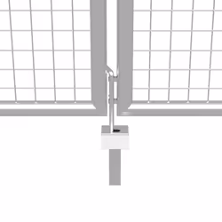 vidaXL Garden Gate Galvanised Steel 415x200cm Silver Fence Door Patio Gate